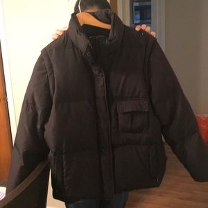 Black puffer warm jacket